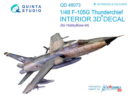 Quinta Studio QD48073 - F-105G Thunderchief  3D-Printed &amp; coloured Interior on decal paper  (for HobbyBoss kit) - 1:48