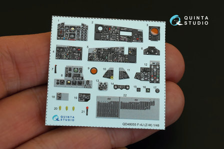 Quinta Studio QD48055 - F-4J  3D-Printed &amp; coloured Interior on decal paper  (for ZM/SWS kit) - 1:48