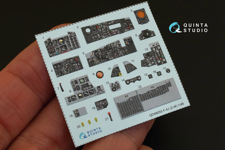 Quinta Studio QD48055 - F-4J  3D-Printed &amp; coloured Interior on decal paper  (for ZM/SWS kit) - 1:48