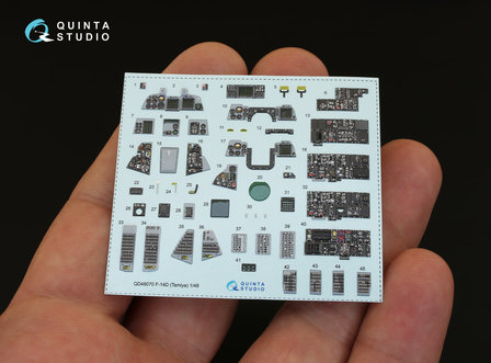 Quinta Studio QD48070 - F-14D  3D-Printed &amp; coloured Interior on decal paper  (for Tamiya kit) - 1:48