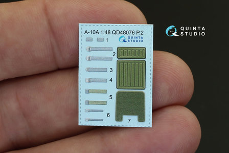 Quinta Studio QD48076 - A-10A  3D-Printed &amp; coloured Interior on decal paper  (for Italeri kit) - 1:48