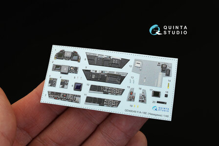 Quinta Studio QD48049 - F/A-18E Super Hornet  3D-Printed &amp; coloured Interior on decal paper  (for Hasegawa kit) - 1:48