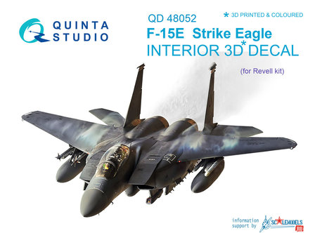 Quinta Studio QD48052 - F-15E Strike Eagle  3D-Printed &amp; coloured Interior on decal paper  (for Revell kit) - 1:48