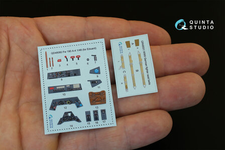 Quinta Studio QD48080 - FW 190A-4  3D-Printed &amp; coloured Interior on decal paper  (for Eduard kit) - 1:48