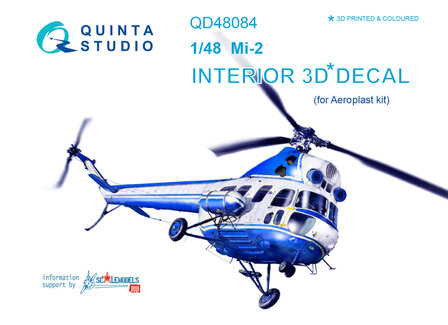 Quinta Studio QD48084 - Mi-2  3D-Printed &amp; coloured Interior on decal paper  (for Aero Plast kit) - 1:48