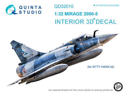 Quinta Studio QD32010 - Mirage 2000-5  3D-Printed &amp; coloured Interior on decal paper  (for Kitty Hawk kit) - 1:32