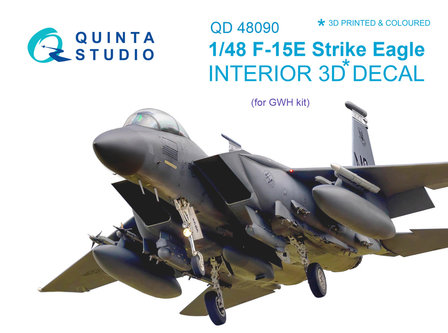 Quinta Studio QD48090 - F-15E 3D-Printed &amp; coloured Interior on decal paper (for GWH kit) - 1:48