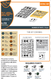 Clear Prop Models CPA72026 - Ki-51 Sonia detail set (all versions) - 1:72 