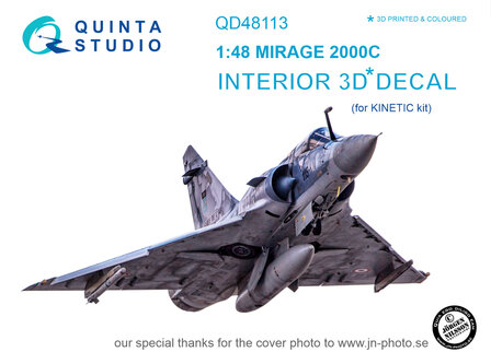 Quinta Studio QD48113 - Mirage 2000C 3D-Printed &amp; coloured Interior on decal paper (for Kinetic  kit) - 1:48