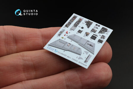 Quinta Studio QD48113 - Mirage 2000C 3D-Printed &amp; coloured Interior on decal paper (for Kinetic  kit) - 1:48