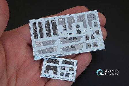 Quinta Studio QD48145 - F/A-18B 3D-Printed &amp; coloured Interior on decal paper (for Kinetic  kit) - 1:48