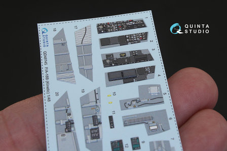 Quinta Studio QD48145 - F/A-18B 3D-Printed &amp; coloured Interior on decal paper (for Kinetic  kit) - 1:48