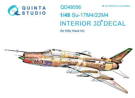 Quinta Studio QD48056 - Su-17M4/22M4 3D-Printed &amp; coloured Interior on decal paper (for KittyHawk kit) - 1:48