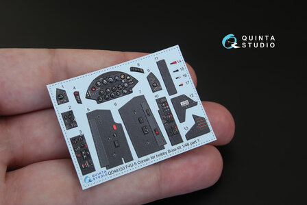 Quinta Studio QD48153 - F4U-5 3D-Printed &amp; coloured Interior on decal paper (for Hobby Boss kit) - 1:48