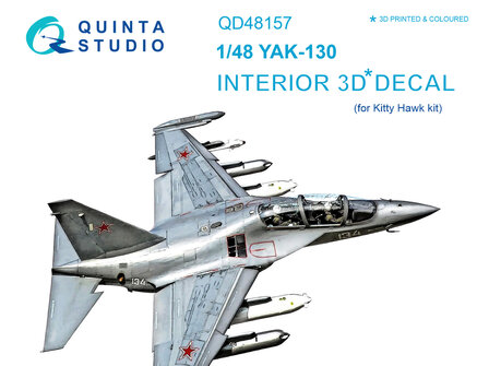 Quinta Studio QD48157 - Yak-130 3D-Printed &amp; coloured Interior on decal paper (for KittyHawk kit) - 1:48