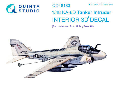 Quinta Studio QD48183 - KA-6D Intruder 3D-Printed &amp; coloured Interior on decal paper (for conversion from HobbyBoss kit) - 1:48