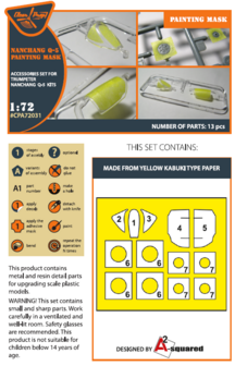 Clear Prop Models CPA72031 - Nanchang Q-5 for Trumpeter kit (all versions) painting mask from &quot;yellow kabuki paper&quot; - 1:72