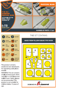 Clear Prop Models CPA72037 - F-89 D/J for REVELL kit painting mask &quot;yellow kabuki paper&quot; - 1:72