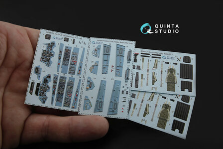 Quinta Studio QD48171 - Su-27UB 3D-Printed &amp; coloured Interior on decal paper (for HobbyBoss kit) - 1:48