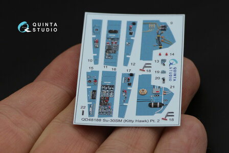 Quinta Studio QD48188 - Su-30SM 3D-Printed &amp; coloured Interior on decal paper (for KittyHawk kit) - 1:48