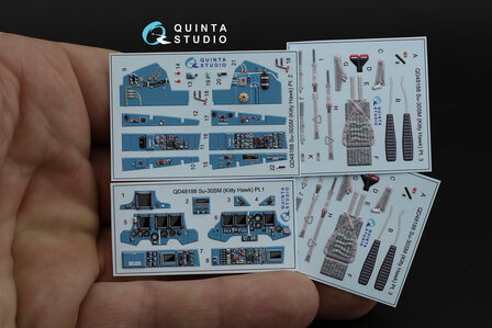 Quinta Studio QD48188 - Su-30SM 3D-Printed &amp; coloured Interior on decal paper (for KittyHawk kit) - 1:48