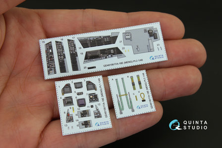 Quinta Studio QD48198 - F/A-18E 3D-Printed &amp; coloured Interior on decal paper (for Meng kit) - 1:48