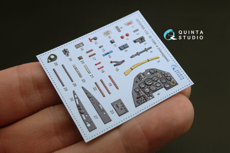 Quinta Studio QD32058 - Bf 109K-4 3D-Printed &amp; coloured Interior on decal paper (for Hasegawa kit) - 1:32