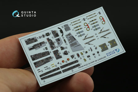 Quinta Studio QD72029 - F-4E early/F-4EJ 3D-Printed &amp; coloured Interior on decal paper (for FineMolds kit) - 1:72