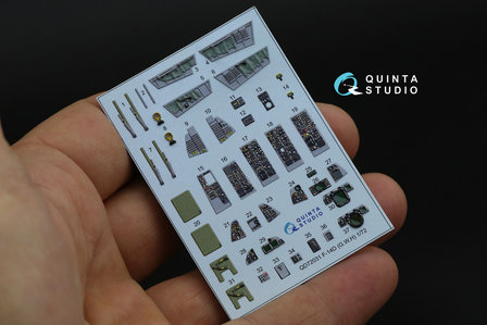 Quinta Studio QD72031 - F-14D 3D-Printed &amp; coloured Interior on decal paper (GWH) - 1:72