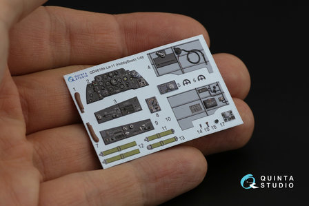 Quinta Studio QD48184 - La-11 3D-Printed &amp; coloured Interior on decal paper (for HobbyBoss kit) - 1:48