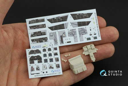 Quinta Studio QD48216 - F/A-18D Late 3D-Printed &amp; coloured Interior on decal paper with resin parts (for Kinetic kit) - 1:48