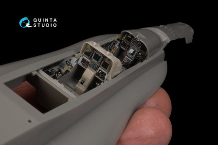 Quinta Studio QD48216 - F/A-18D Late 3D-Printed &amp; coloured Interior on decal paper with resin parts (for Kinetic kit) - 1:48