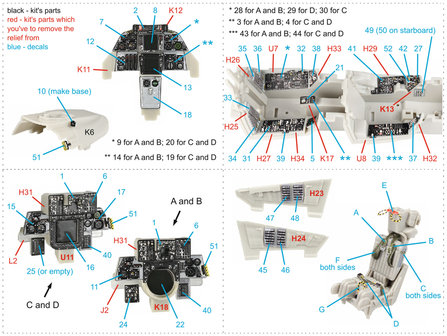 Quinta Studio QD48231 - F-14A Late 3D-Printed &amp; coloured Interior on decal paper (for Tamiya kit) - 1:48