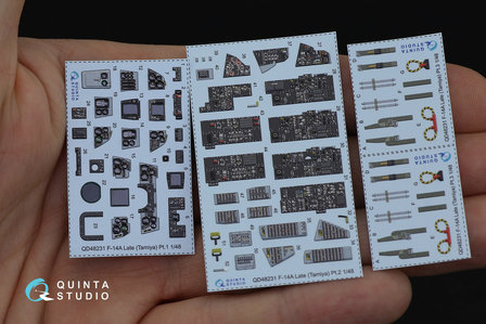 Quinta Studio QD48231 - F-14A Late 3D-Printed &amp; coloured Interior on decal paper (for Tamiya kit) - 1:48