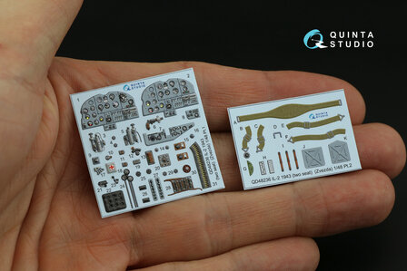 Quinta Studio QD48236 - IL-2 1943 (two-seat) 3D-Printed &amp; coloured Interior on decal paper (for Zvezda kit) - 1:48 