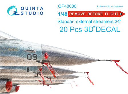 Quinta Studio QP48006 - &quot;Remove Before Flight&quot; standart external streamer 24&quot;, 20 Pcs - 1:48