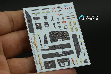 Quinta Studio QD32070 - Me 262B1a/U-1 3D-Printed &amp; coloured Interior on decal paper (for Trumpeter kit) - 1:32