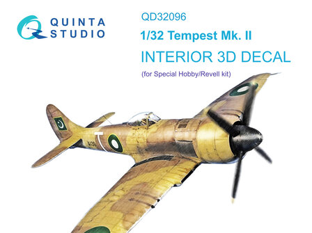 Quinta Studio QD32096 - Tempest Mk.II 3D-Printed &amp; coloured Interior on decal paper (for Special Hobby/Revell kit) - 1:32