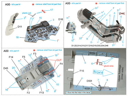 Quinta Studio QD32088 - Su-27 3D-Printed &amp; coloured Interior on decal paper (for Trumpeter kit) - Full Version - 1:32