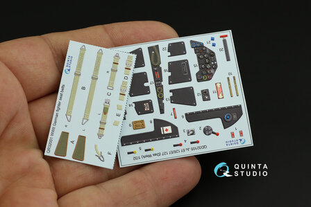 Quinta Studio QD32105 - Ju EF 126/EF 127 3D-Printed &amp; coloured Interior on decal paper (for Das Werk kit) - 1:32