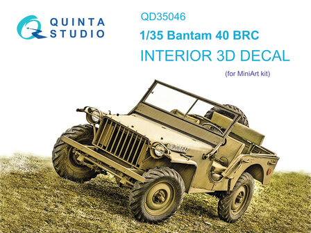 Quinta Studio QD35046 - Bantam 40 BRC 3D-Printed &amp; coloured Interior on decal paper (for Mini Art kit) - 1:35