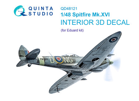 Quinta Studio QD48121 - Spitfire Mk.XVI 3D-Printed &amp; coloured Interior on decal paper (for Eduard kit) - 1:48