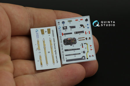 Quinta Studio QD48162 - He 162 3D-Printed &amp; coloured Interior on decal paper (for Dragon kit) - 1:48