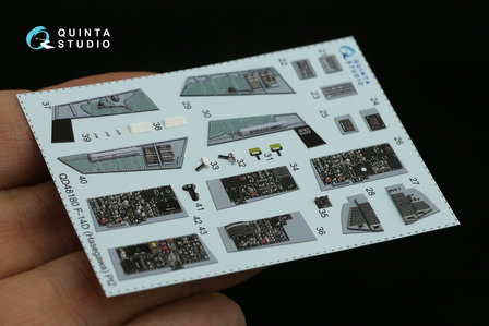 Quinta Studio QD48180 - F-14D 3D-Printed &amp; coloured Interior on decal paper (for Hasegawa kit) - 1:48