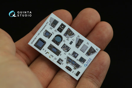 Quinta Studio QD48180 - F-14D 3D-Printed &amp; coloured Interior on decal paper (for Hasegawa kit) - 1:48