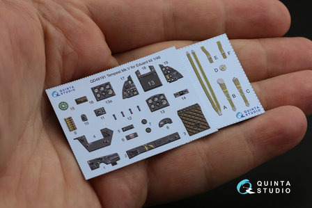 Quinta Studio QD48191 - Tempest Mk.V 3D-Printed &amp; coloured Interior on decal paper (for Eduard kit) - 1:48