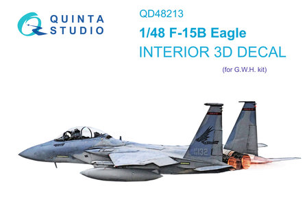 Quinta Studio QD48213 - F-15B 3D-Printed &amp; coloured Interior on decal paper (for GWH kit) - 1:48