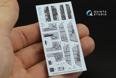 Quinta Studio QD48215 - F/A-18D Early 3D-Printed &amp; coloured Interior on decal paper (for Kinetic kit) - 1:48