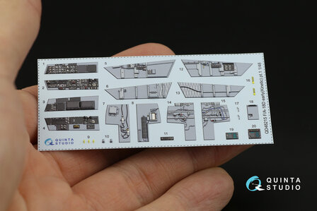 Quinta Studio QD48215 - F/A-18D Early 3D-Printed &amp; coloured Interior on decal paper (for Kinetic kit) - 1:48