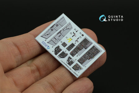 Quinta Studio QD48221 - F-16B 3D-Printed &amp; coloured Interior on decal paper (for Hasegawa kit) - 1:48